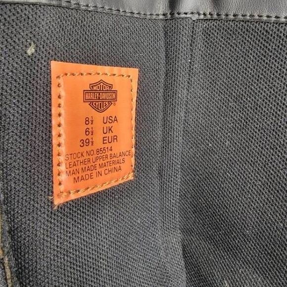 Harley-Davidson® Women's Amber Black Leather size 8.5 Motorcycle Boots D85514 - Picture 5 of 5